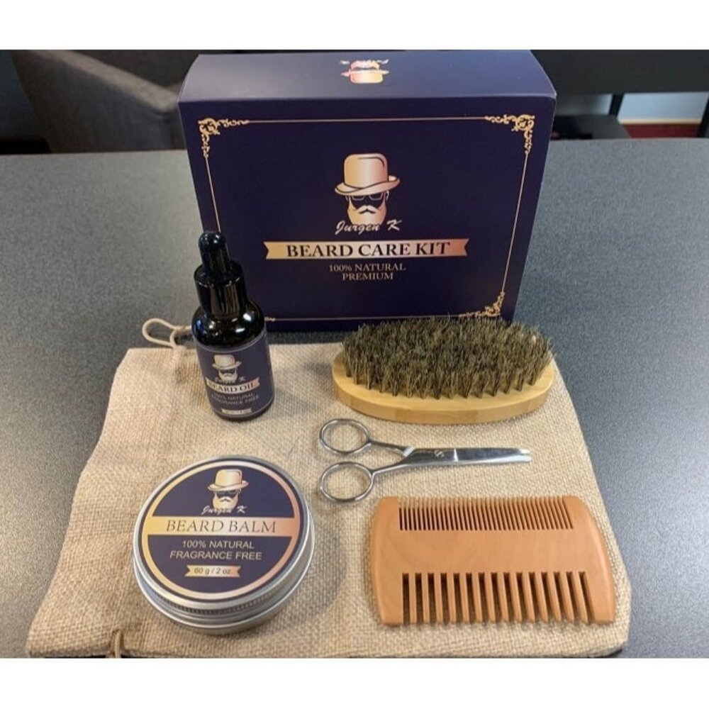 New Fathers Day Dad Gift from Daughter, Beard Kit w/Beard Oil &Balm, Beard Brush
